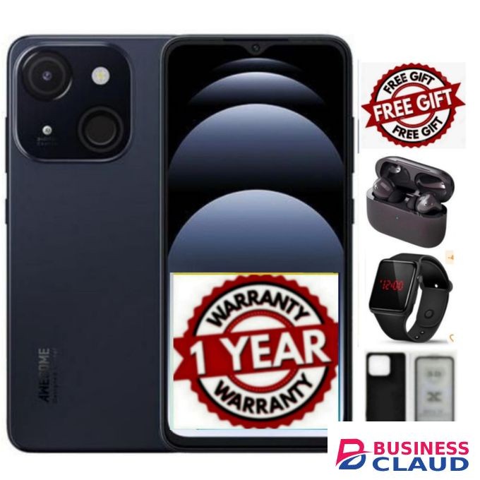 Itel A06 6.6" HD+, 32GB ROM + Up To 4GB RAM, 4000mAh, 4G.+EARPODS+COVER+WATCH..Lii