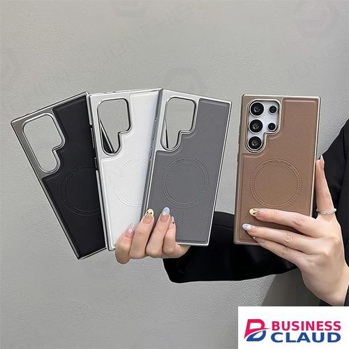 S25 ULTRA Case. Magnetic metallic leather