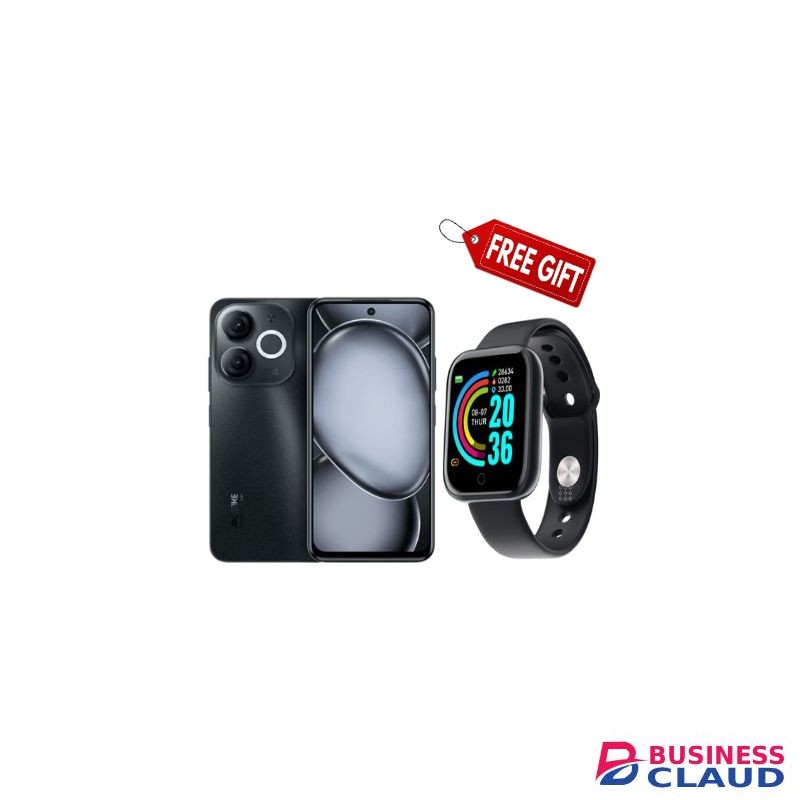 Itel A80 6.7" 4GB RAM+128GB Storage, Android 14, 5OMP Camera,5000 mAh battery, - Black+Smartwatch