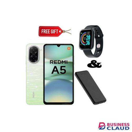 XIAOMI Redmi A5, 6.88" Display 3GB RAM + 64GB 5200mAh (Dual SIM)Black +Smartwatch+powerbank