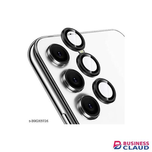 Samsung Galaxy S23 Phone Case, Black Metal Ring Camera Lens Protector for Enhanced Protection for Second Device