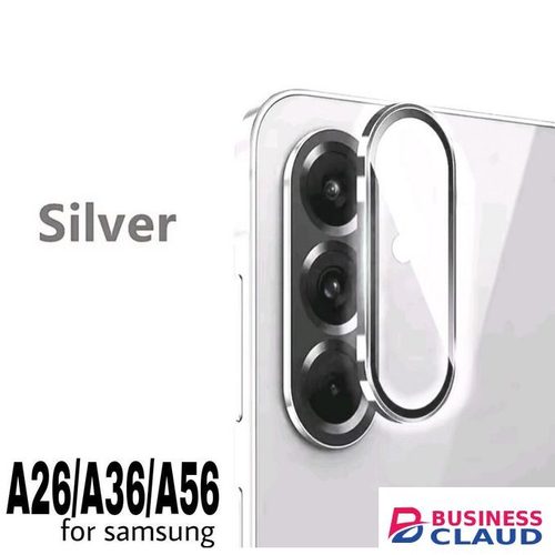 Samsung Silver Metal Ring Camera Lens Protector for Galaxy A26/A36/A56 - HD Clear Lens Cover with Easy Installation