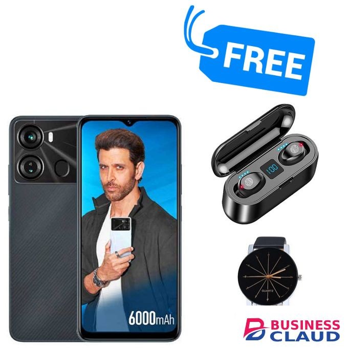 Itel P40,6.6" SCREEN SIZE(4GB +64GB)13MP(Dual SIM)6000mAh BUDS & WATCH