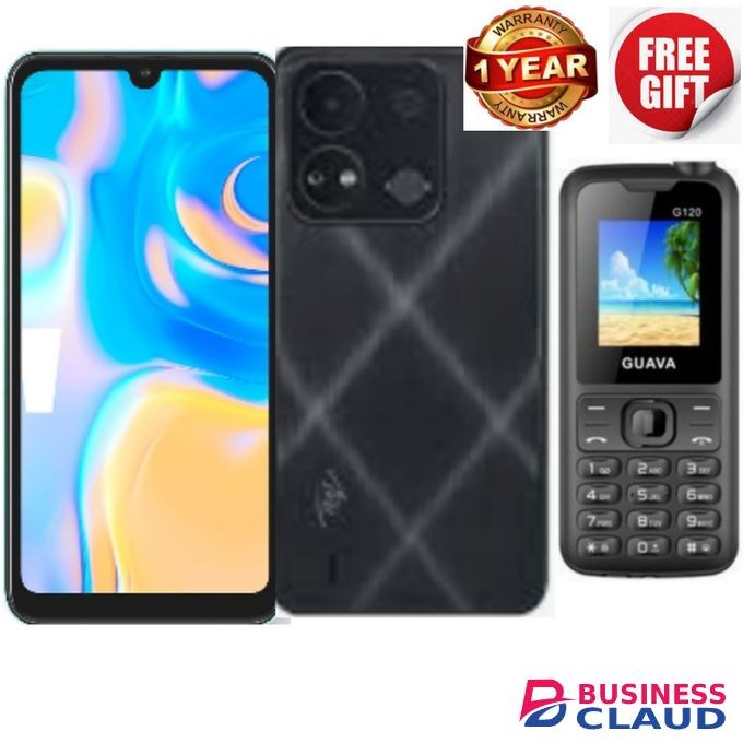 Itel A04,6.3''-32GB ROM-2GB RAM ,4G - 4000mAh Black+FREE PHONE.