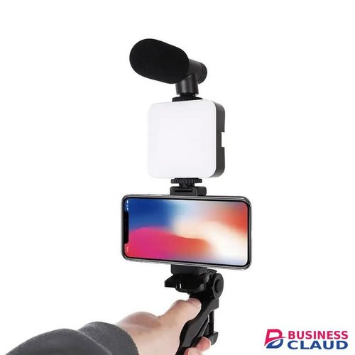 Ay-49 Smartphone Vlog Beginners Phone Video Kit AY-49 LED Light Microphone Tripod Handheld Gimbal Tripod for YouTube Vlogging