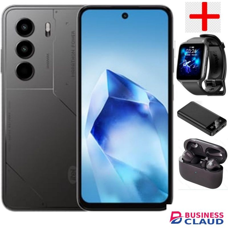 Itel Power 70 128GB + 4GB(UPTO 8GB) RAM ,6.67''Screen, 6000mAh -1 YEAR WARRANTY+WATCH+POWER BANK+EARPODS.