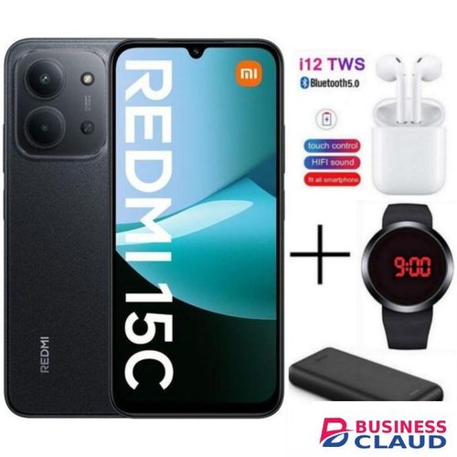 XIAOMI Redmi 15C, 6.9', 4GB RAM + 128GB ROM Storage, 6000 mAh - Gray + FREE AMAZING GIFTS