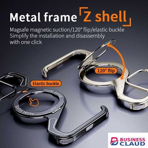 iPhone 15 Pro Max Magnetic Frameless Case Sleek Titanium Finish, Rugged Protection Fast Charging Ready Protective Phone Cover