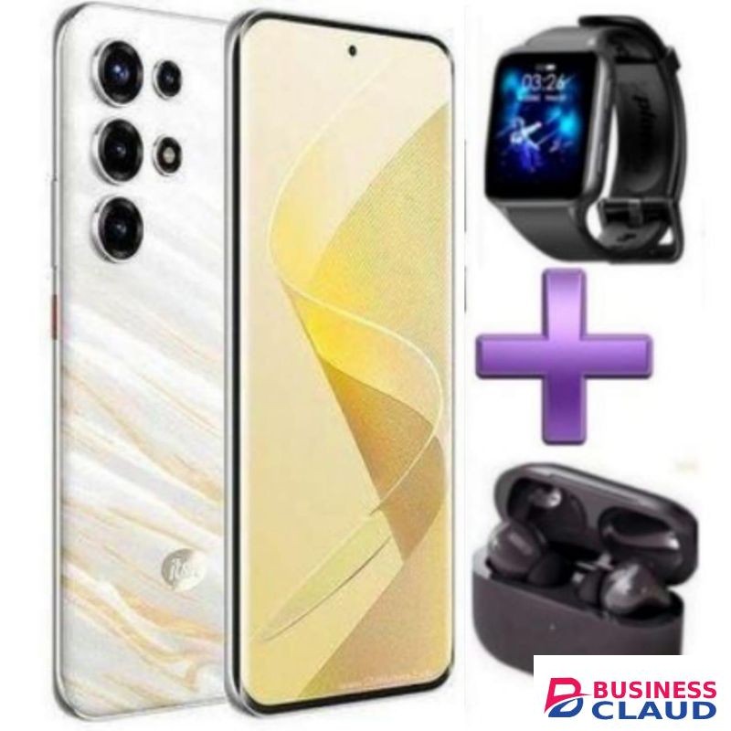 Itel Super 26 ULTRA 256GB Storage+Up To 16GB RAM ,Curved screen, 6000MAH BATTERY+FREE EARPODS+WATCH-WHITE