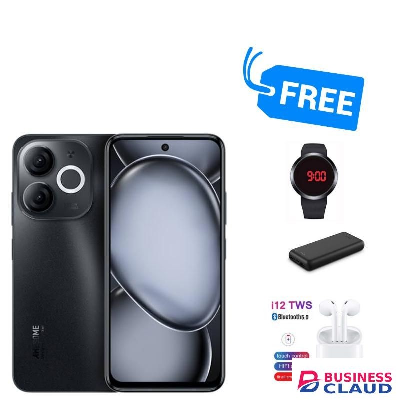 Itel A80,LCD DISPLAY 6.7" INCHES SCREEN,128GB ROM + UPTO 8GB RAM,50MP,DUAL SIM,5000MAH,120HZ,WATCH,POWERBANK & BUDS