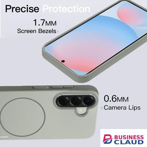 Samsung Galaxy A15 Grey Skin Touch Ultra-Slim Magnetic Protective Case, Luxurious Matte Finish Shock-Resistant Lightweight Wireless Charging Compatible