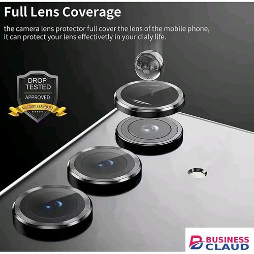 Samsung Galaxy A05 4G 2-Piece Black Metal Ring Camera Lens Protector - HD Clear Lens Cover with Easy Installation