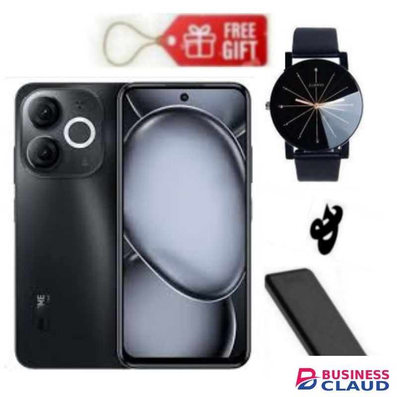 Itel A80, 6.7", 4GB RAM + 128GB, 5000mAh, Black. Web Watch+ Power Bank