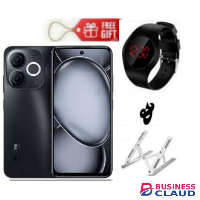 Itel A80, 6.7", 4GB RAM + 128GB, 5000mAh, Black, Red Watch+ Laptop Stand