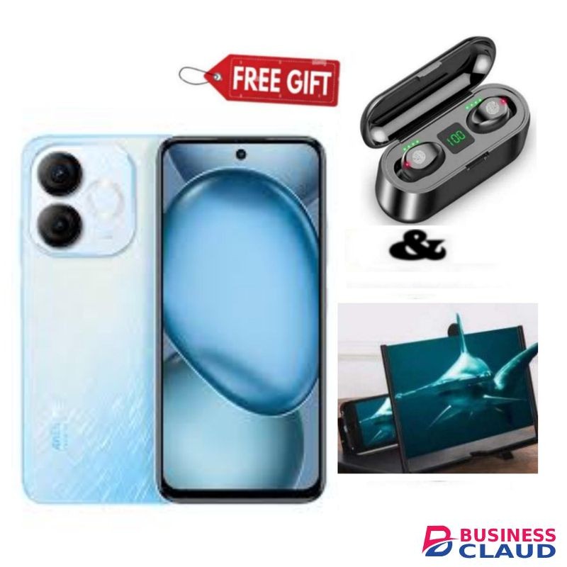 Itel A80, 6.7", 4GB RAM + 128GB, 5000mAh Blue Magnifier+ F9 Earbuds