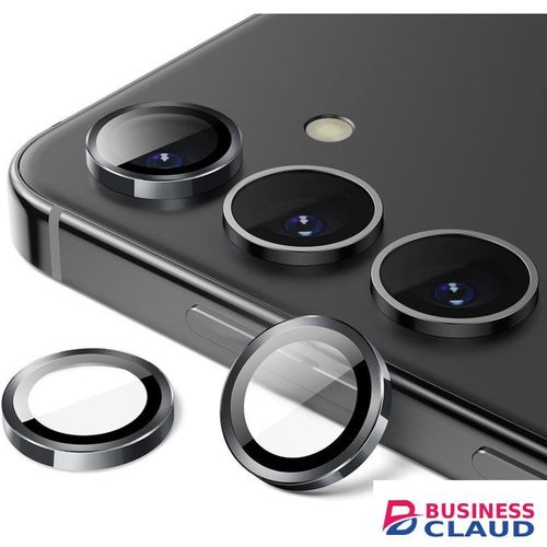 Samsung Galaxy S24 Phone Case, Black Metal Ring Camera Lens Protector for Enhanced Protection