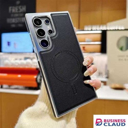 S24 ULTRA Case. Magnetic metallic leather