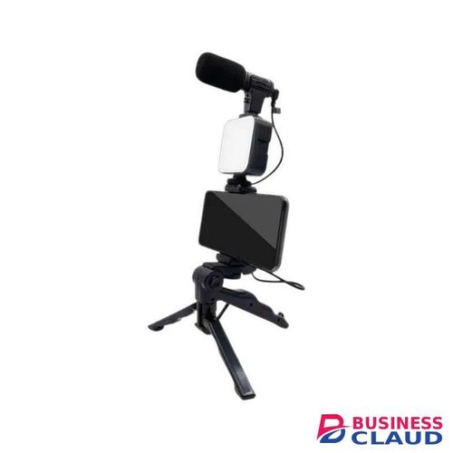 AY49 Smartphone LED Lighting Kit Tripod Lavalier Mic for Video Shoots