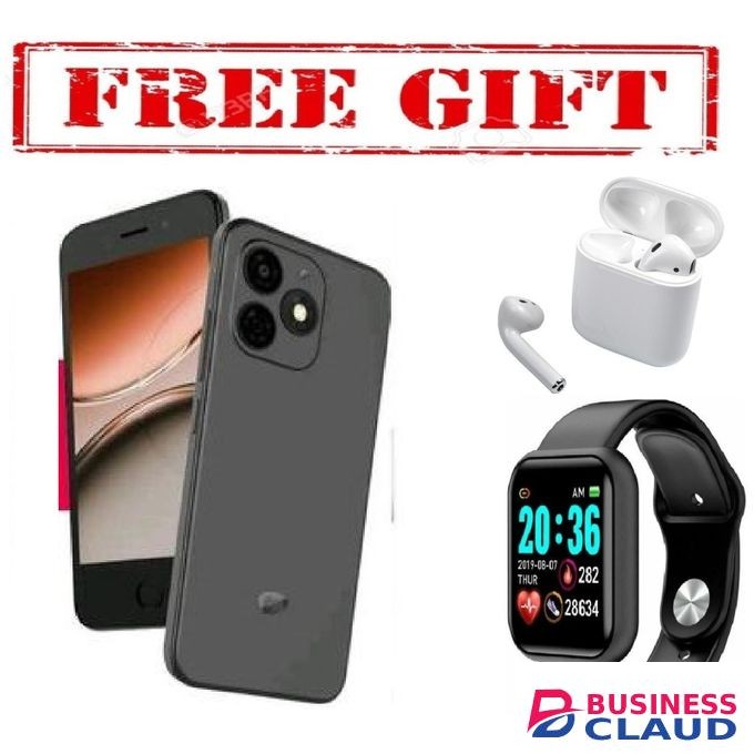 Itel A20, 5 Inch Display,32GB Storage+4(2+2)GB RAM,Front Fingerprint,1 YEAR WARRANTY COMES WITH FREE GIFTS ( AIRPODS + SMART WATCH) FOR YOU