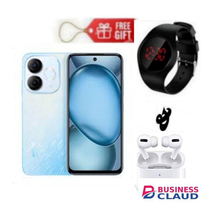 Itel A80, 6.7", 4GB RAM + 128GB, 5000mAh, Blue Red Watch+Airpods