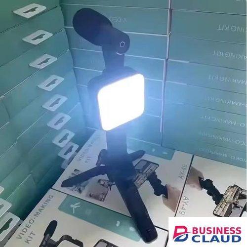 AY-49 Video-Making Kit With Microphone, LED Light & Tripod – For Vlogging, TikTok, YouTube