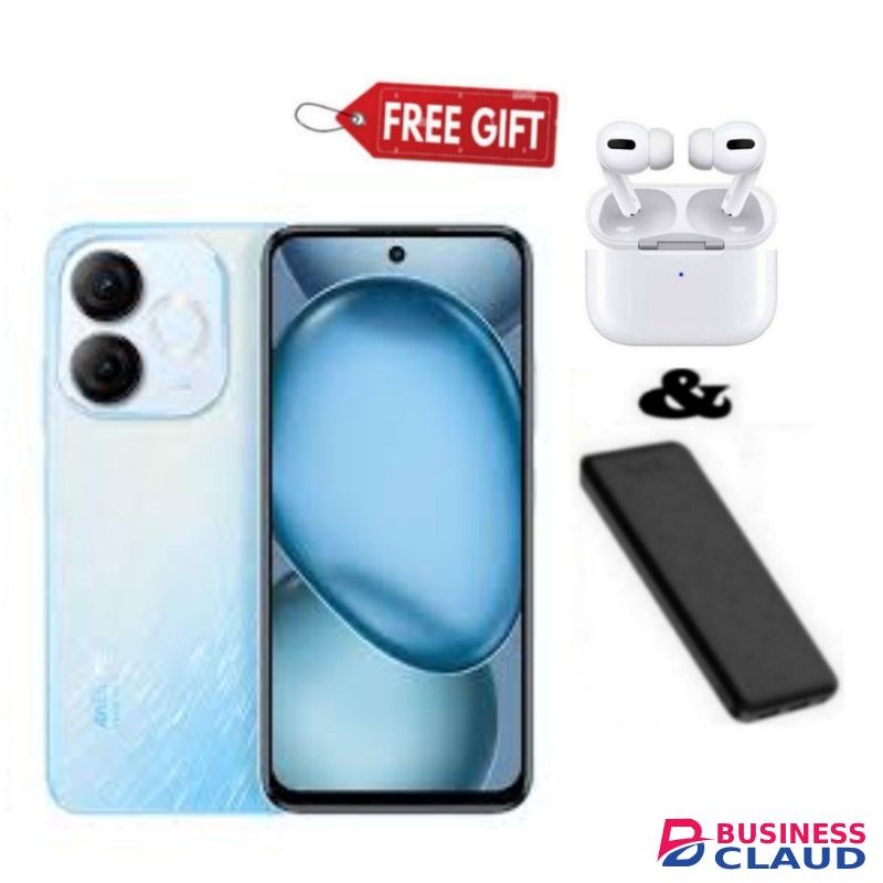 Itel A80, 6.7", 4GB RAM + 128GB, 5000mAh Blue Power Bank+ Airpods