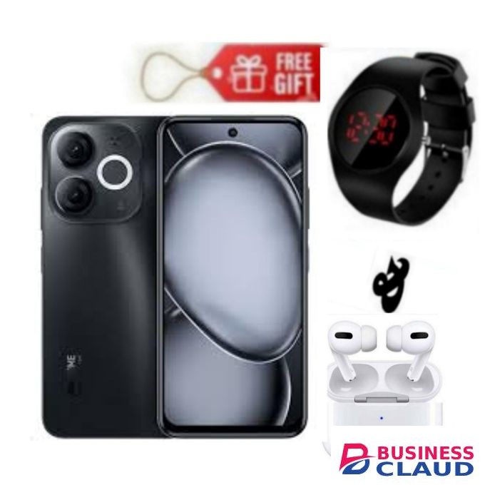 Itel A80, 6.7", 4GB RAM + 128GB, 5000mAh, Black, Red Watch+Airpods