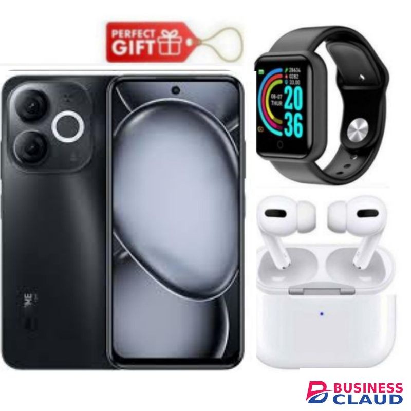 Itel A80, 6.7", 4GB RAM + 128GB, 5000mAh, Black , Smart Watch+Airpods