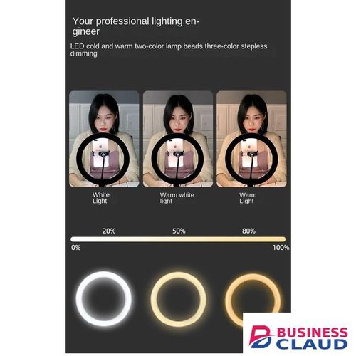 Dimmable 10" LED Selfie Ring Light Kit for Smartphone Recording