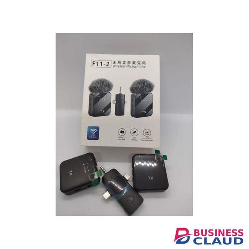 Dual F11-2 Wireless Lavalier Microphone For IPhone, Android, Camera – 3-in-1 Connection For Creators