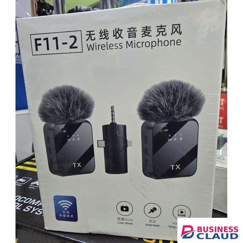 F11-2 Wireless Lavalier Microphone System With Noise Cancelling, For IPhone, Android, DSLR, YouTube, TikTok & Live Streaming