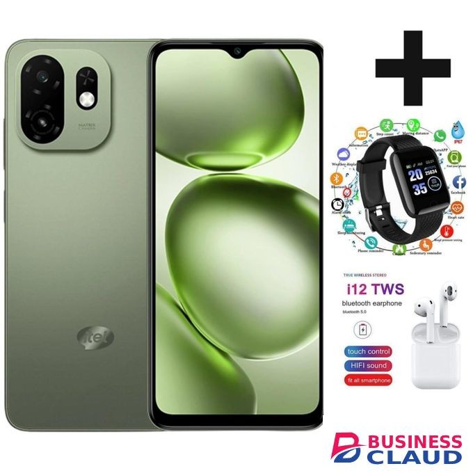 Itel A100c - 6.6" 90Hz Super Clear Display, 64GB ROM + upto 6GB* RAM, 5000mAh Battery, Type-C, Android 15 Go SMART WATCH