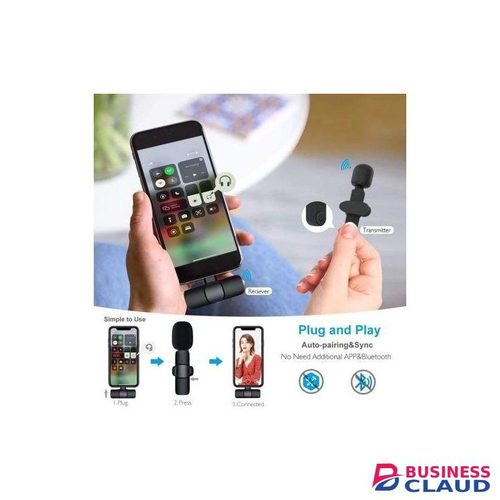 Wireless Lavalier Mic for iPhone, Android, Camera – Mini USB-C Mic with Noise Cancellation for Podcasts