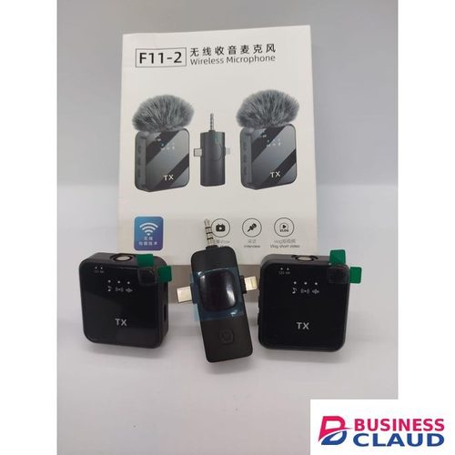 F11-2 3-in-1 Wireless Lavalier Microphone Clip Mic for Mobile Phone Video Recording & Streaming