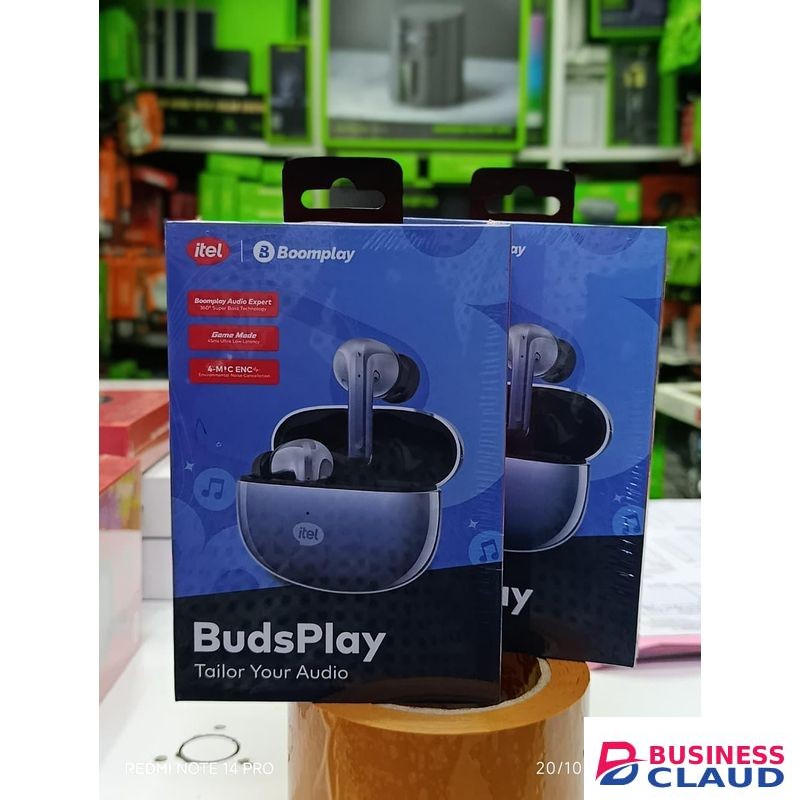 Itel BudsPlay Buds Bass 4 Mic, ENC 45ms Ultra Low Latency, Game Mode Earbuds