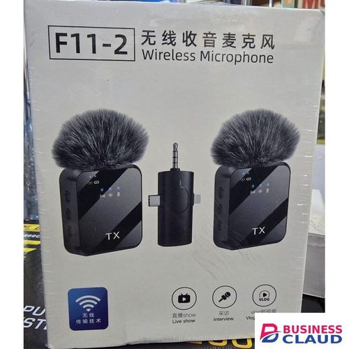 F11-2 Mic Wireless Lavalier for DSLR Camera, iPhone & Android – 3-in-1 Recording Mic