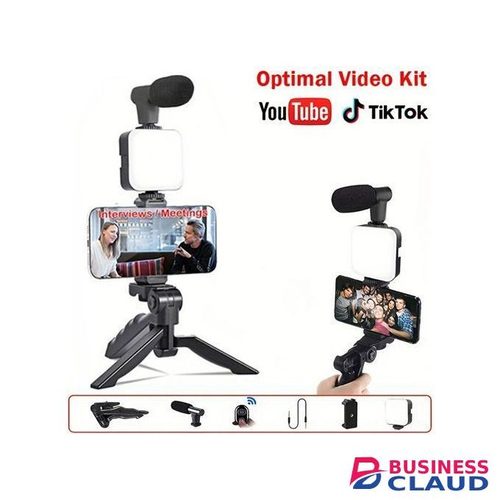 Phone Holder Photography Lighting Smartphone Video Kit Microphone LED Selfie Tripod Recording Handle Portable Stabilizer Bracket