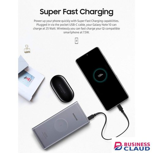 Samsung 10000mAh Wireless EB-U1200 Charging Qi And USB Type-C Power Bank Battery Pack 10000mah powerbank - SILVER