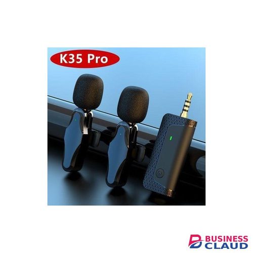 Mini Wireless Lavalier Microphone, Camera Audio Microphone, Cell Phone - Black