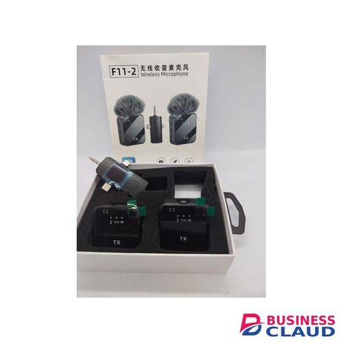 F11-2 Wireless Microphone System for iPhone, Type C, and DSLR – Perfect for Professional Filming, Podcasting, and Audio Capture