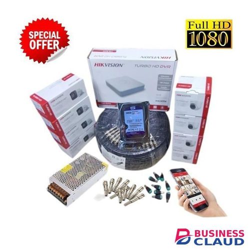 Hikvision 8 Turbo HD 1080P Full HD 2MP CCTV Cameras Complete System Smartphone Accessible Kit With 8 Channel DVR + 1TB Harddisk + 100M RG59 Cable