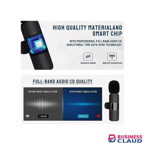 Portable Lavalier Wireless Mic Kit – Works Seamlessly with Android, iPhone, Camera
