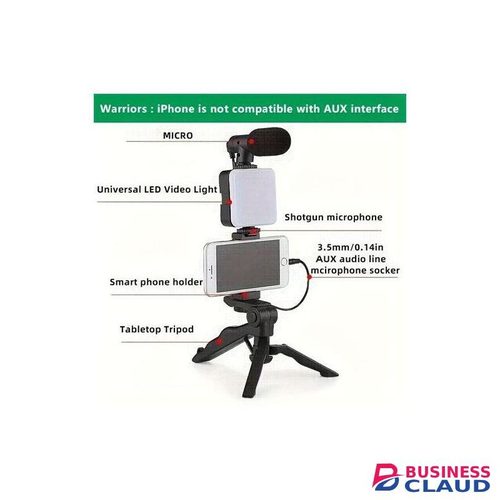 LiveGlow AY49 Professional Streaming Microphone & LED Light Kit for Live Shows