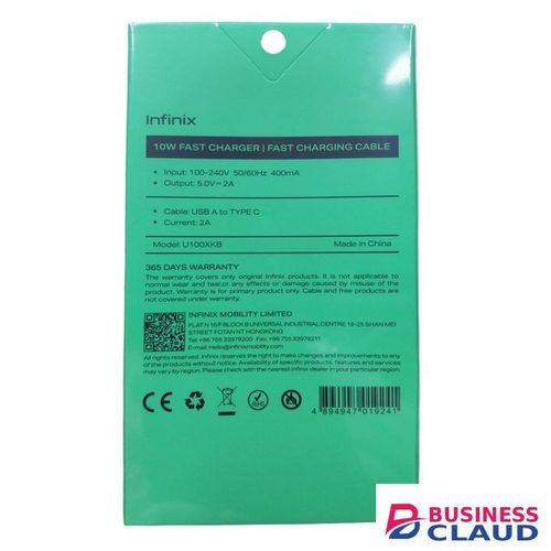 Infinix USB type C FAST CHARGING XC08 kit with Data transfer cable 10W for smartphone - usb type c cable