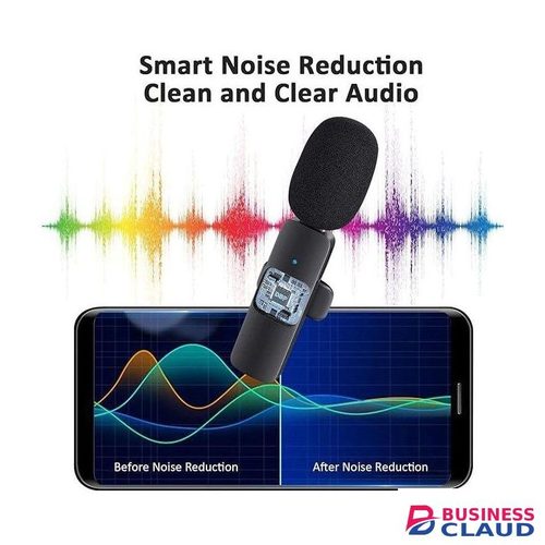 Smartphone Wireless Lavalier Mic with Dual Mics and Multi-Port Receiver