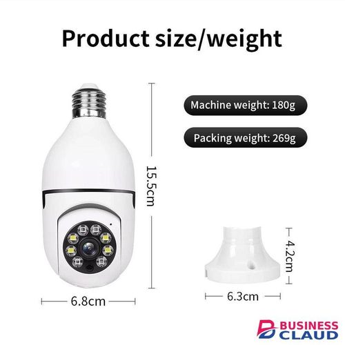 CALUS E27 Smart Bulb Camera 360° WiFi PTZ Night Vision Wireless CCTV Camera