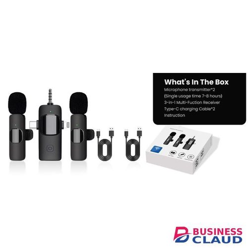 Mini Wireless Lavalier Microphone with 7-Hour Battery for iPhone, Android & Camera – Perfect for Podcasting