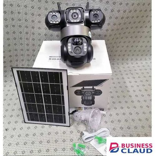 Solar Powered 4g With Sim Card and Mem Card Tripple Lense Camera CCTV