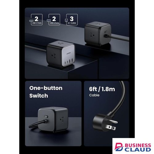 Ugreen DigiNest Cube Power Strip (3 AC outlets + 65W 2A2C) - UG-90906