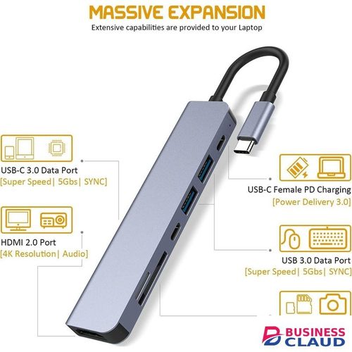 7 in 1 USB C Hub to 4K HDMI-compatible Type C Adapter OTG Thunderbolt 3 Dock with PD TF SD for Macbook Pro/Air iPad XPS Surface USB3.0 7IN1 HUB